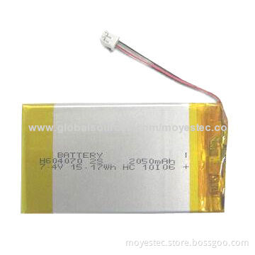 Rechargeable Lithium Polymer Battery for Mobile Phone Power with 3.7V Voltage and 2,050mAh Capacity